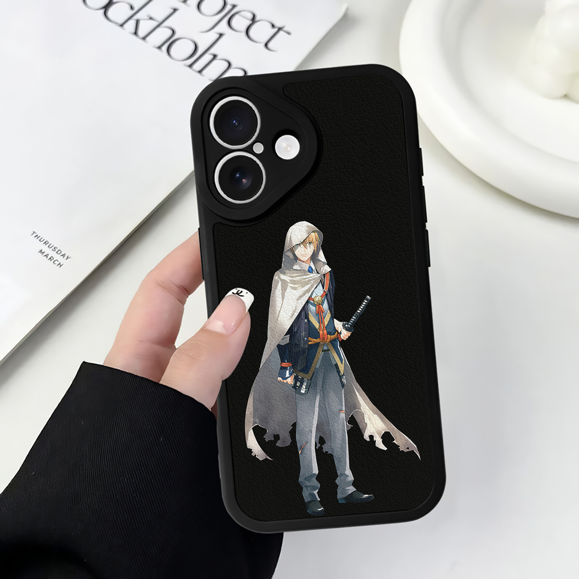 （画像用） 刀剣乱舞 Touken Ranbu 【iPhone 16シリーズ対応】シリコンスマホケース（レザー調） 材質：シリコン